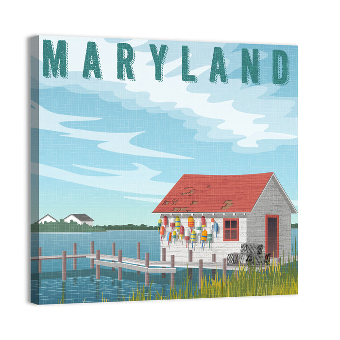 Maryland Harbor Scene Wall Art as a canvas print