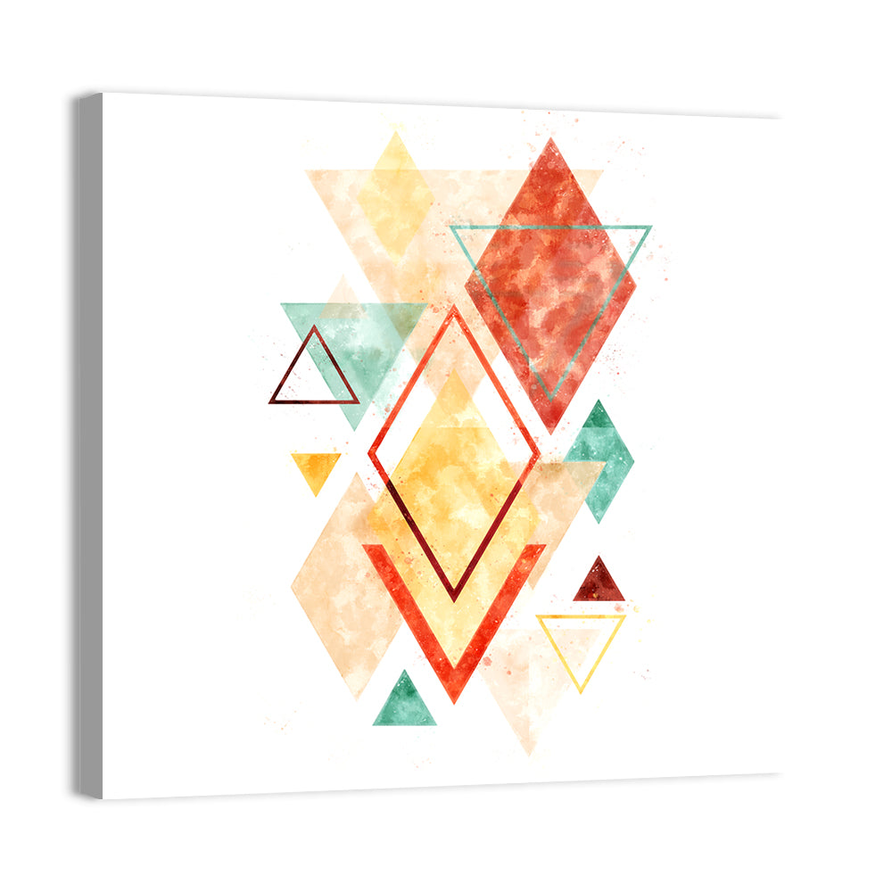Scandinavian Geometric Diamond Wall Art, canvas print, square
