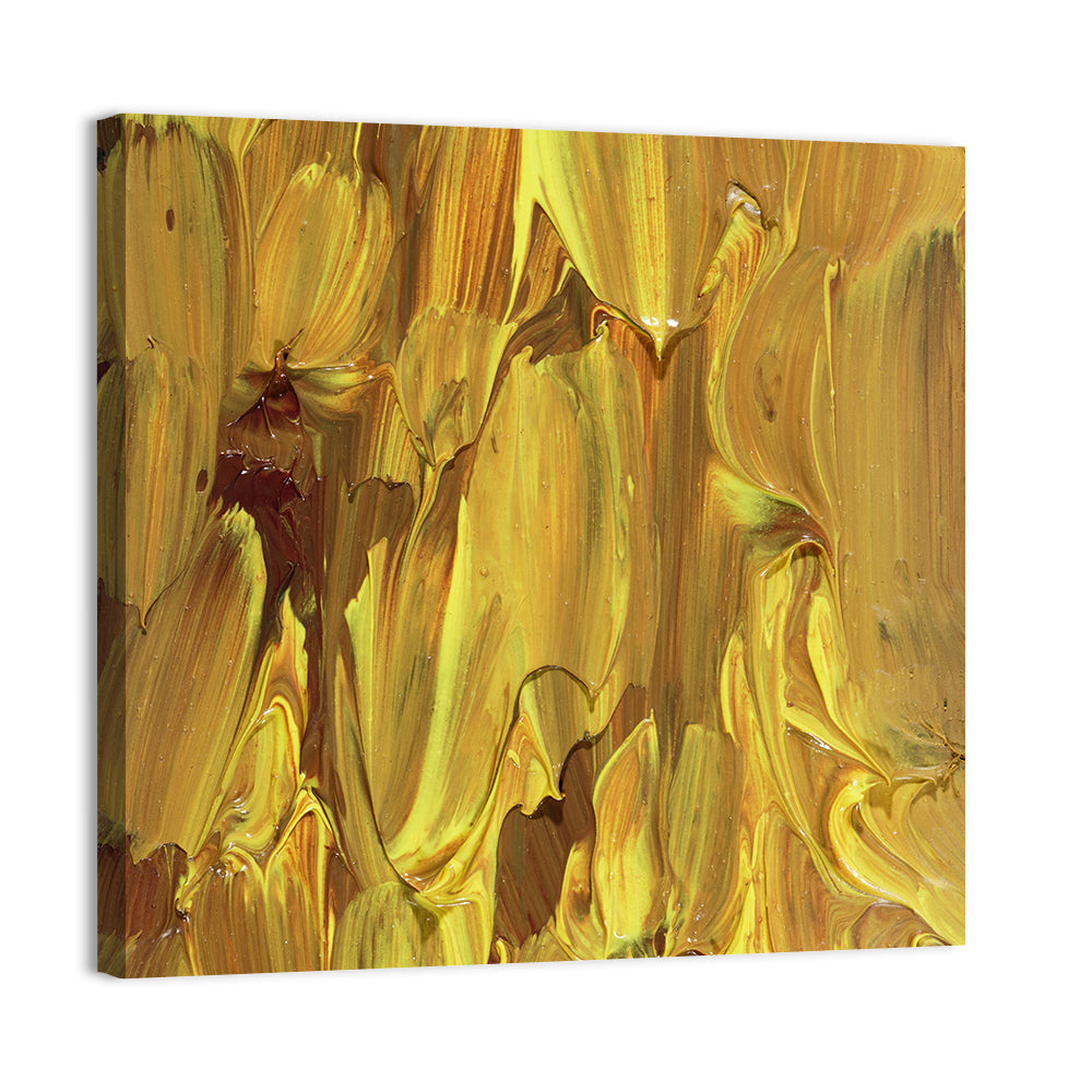 Golden Impasto Oil Study Wall Art, canvas print, square