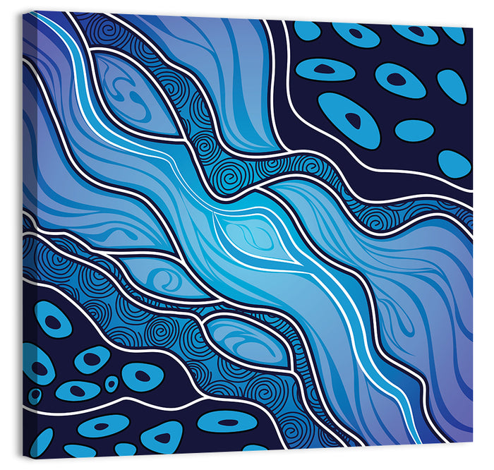 River Flow Vector Painting Wall Art as a canvas print