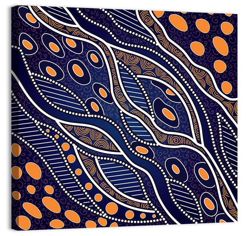 Rhythmic Dot Vector Composition Wall Art, canvas print, square