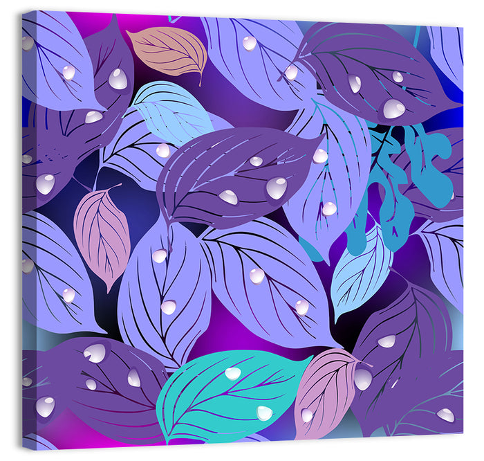 Dewy Leaf Pattern Wall Art as a canvas print