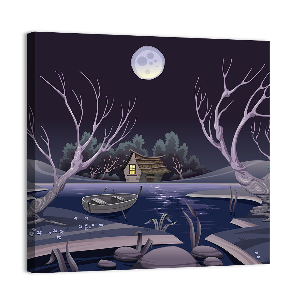 Pond In Night Wall Art