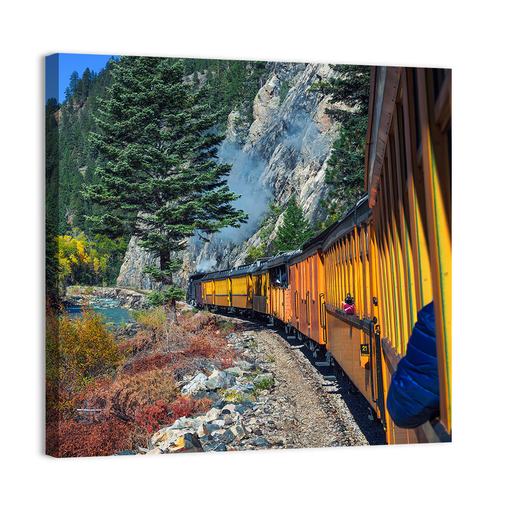 Steam Engine No 21 in Colorado Wall Art, canvas print, square