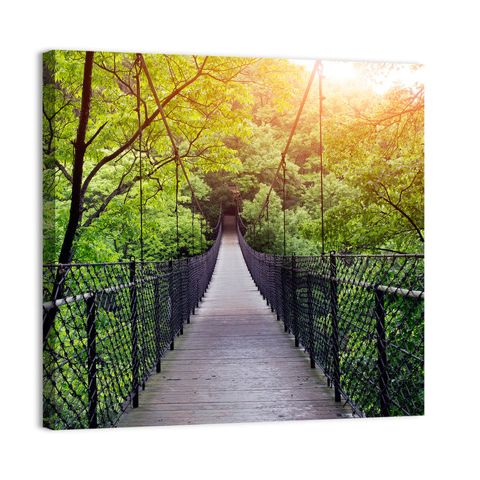 Guilin Jungle Suspension Bridge Wall Art as a canvas print