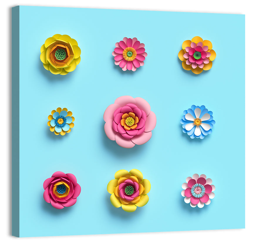 Craft Paper Flowers Wall Art