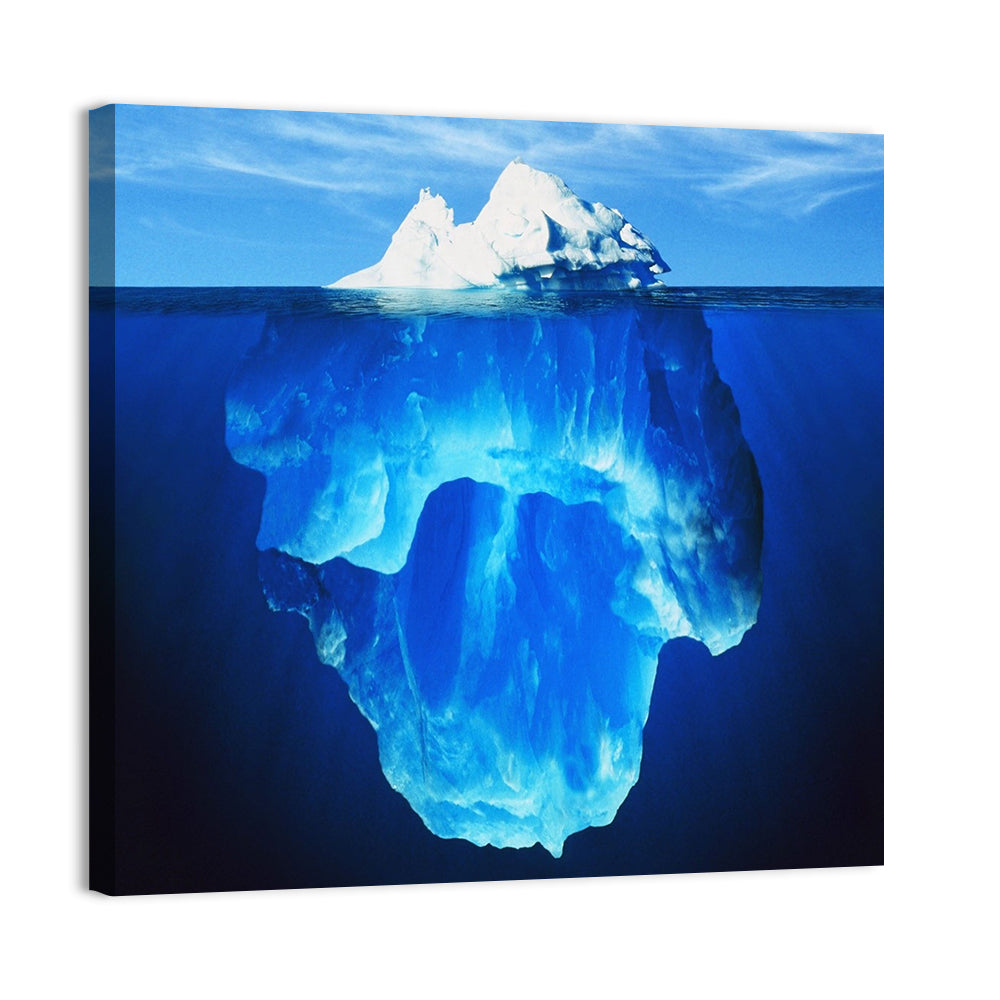 Split-level Melting Iceberg Wall Art, canvas print, square