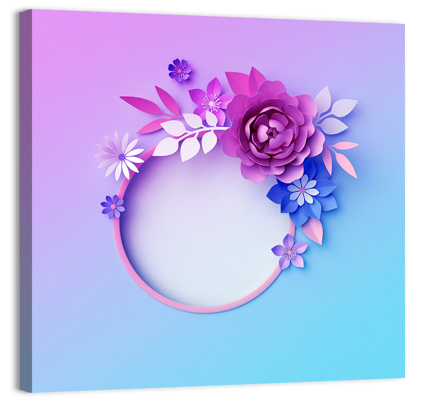 3d Neon Paper Flowers Wall Art