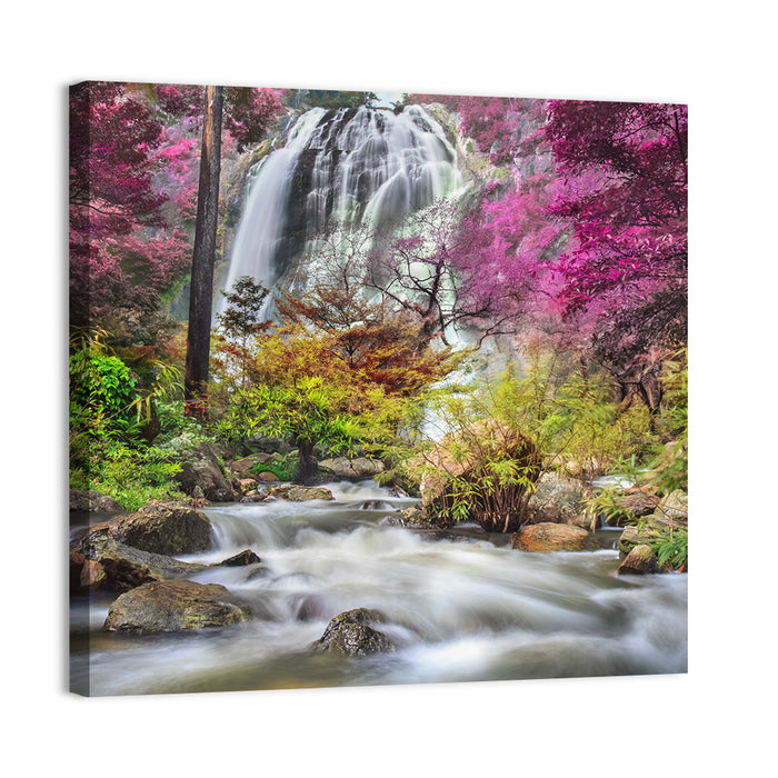 Klonglan Forest Waterfall, Thailand Wall Art as a canvas print
