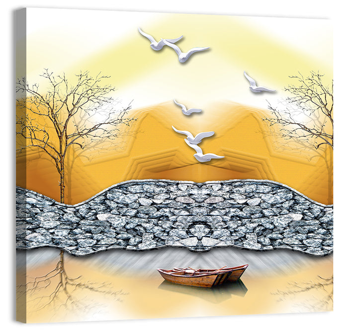 Lake Forest Reflection Wall Art as a canvas print