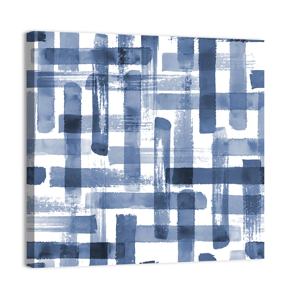 Indigo Brush Strokes Texture Wall Art