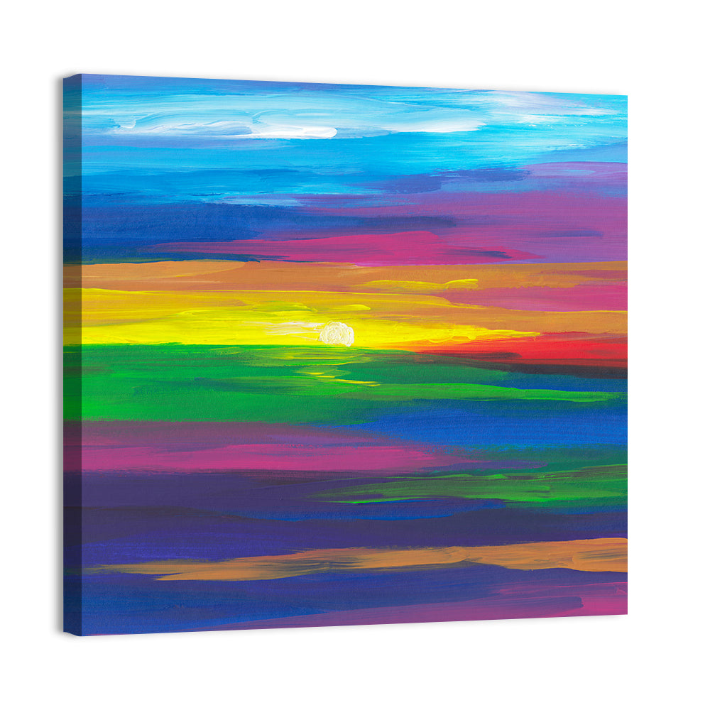 Colorful Sunset Abstract Wall Art