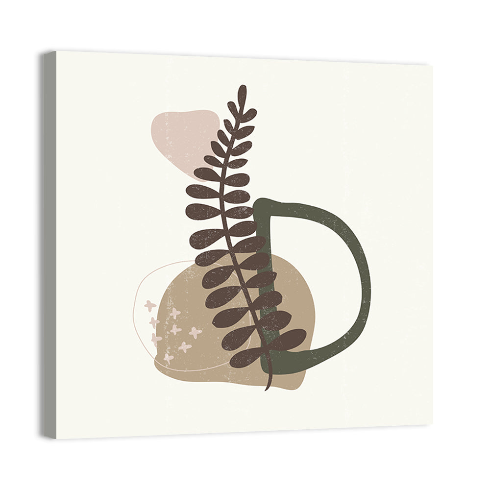 Letter D Botanical Vintage Wall Art, canvas print, square