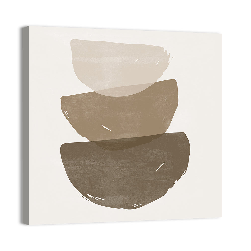 Sun and Moon Stacked Shapes Wall Art, canvas print, square
