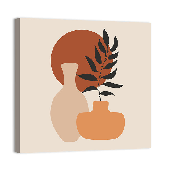 Abstract Botanical Vases Wall Art as a canvas print