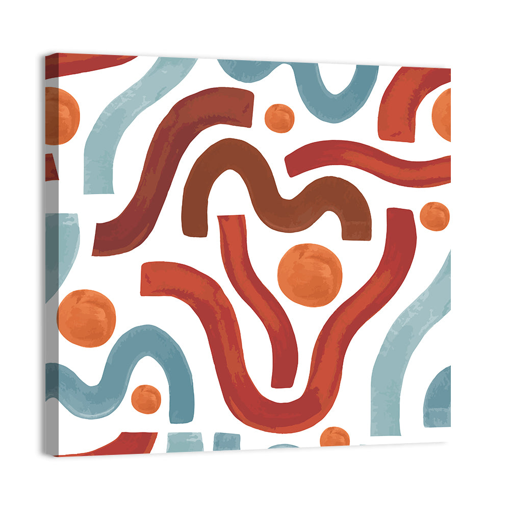 Minimal Watercolor Waves Wall Art, canvas print, square