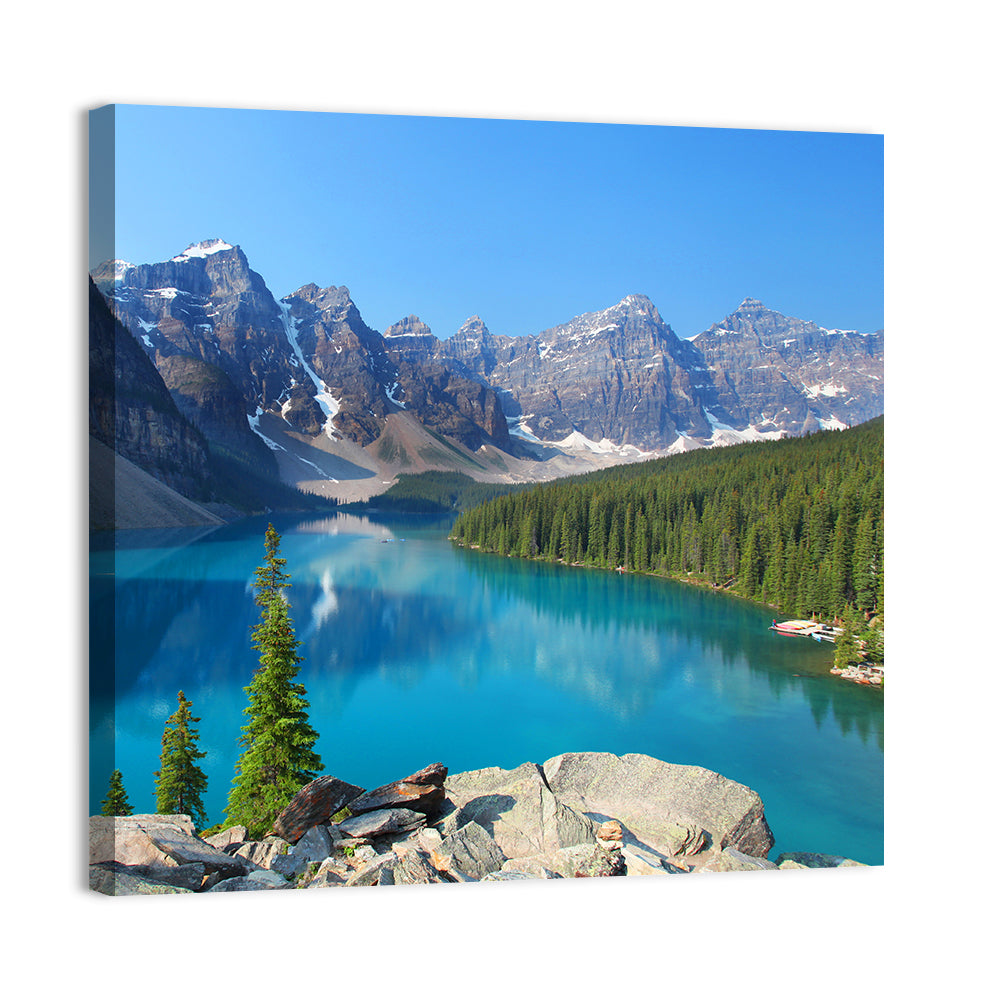 Moraine Lake, Canadian Rockies Wall Art, canvas print, square