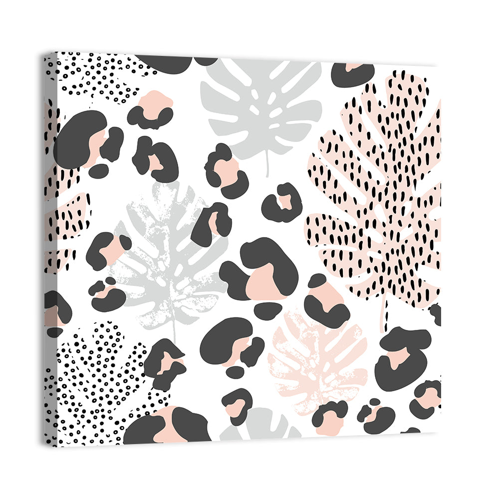 Tropical Leaves Pattern Wall Art, canvas print, square