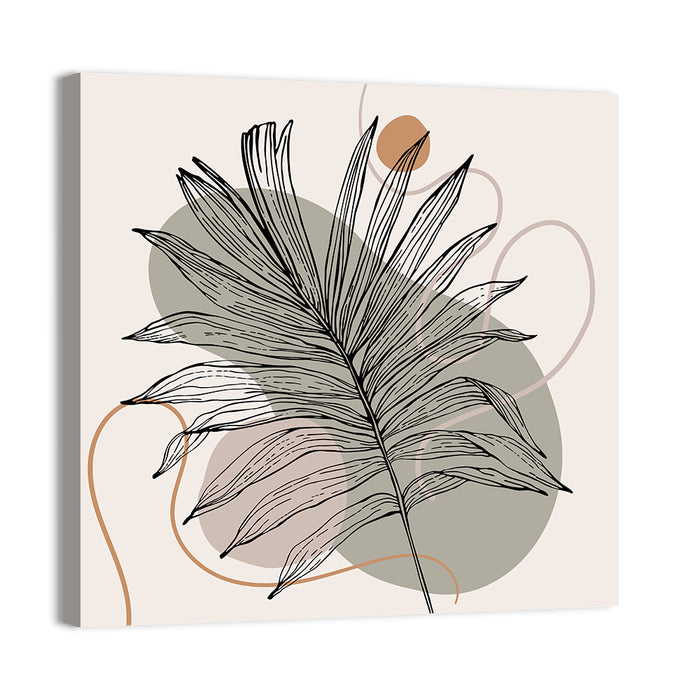 Tropical Palm Leaf Silhouette Wall Art as a canvas print