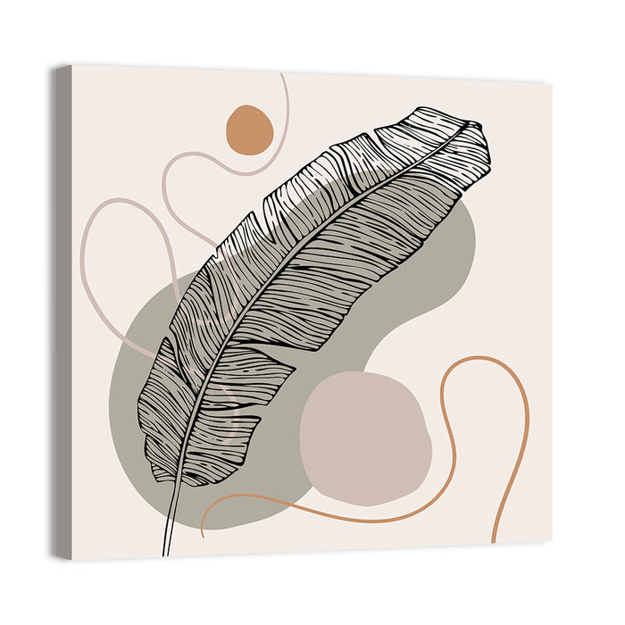 Minimalist Leaf Illustration Wall Art as a canvas print