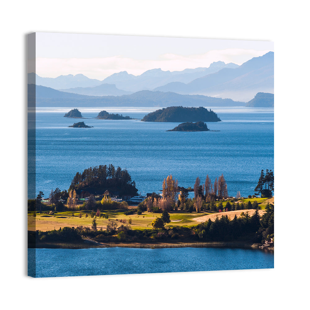 Nahuel Huapi Lake Golden Hour Wall Art, canvas print, square