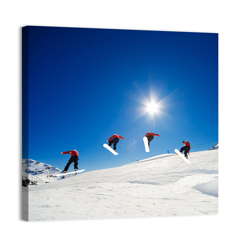 Snowboarder Going Over Jump Wall Art