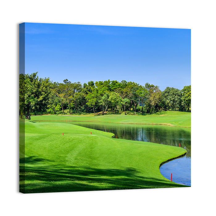 Green Golf Course Thailand Wall Art as a canvas print