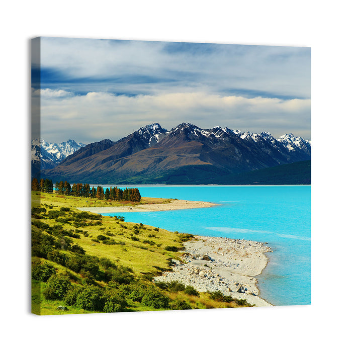 Mount Cook Over Lake Pukaki Wall Art as a canvas print