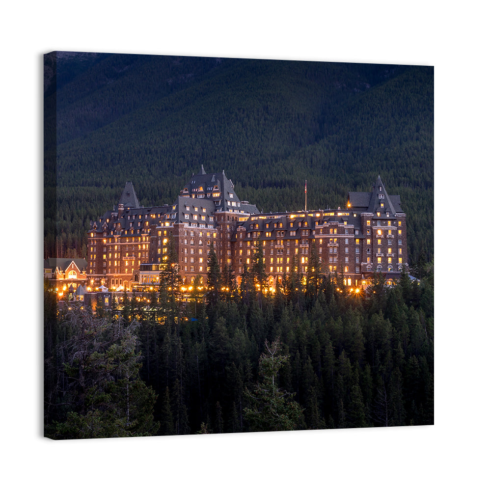The Banff Springs Hotel At Night Wall Art
