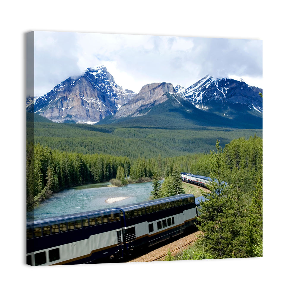 Train In Canadian Rockies Wall Art