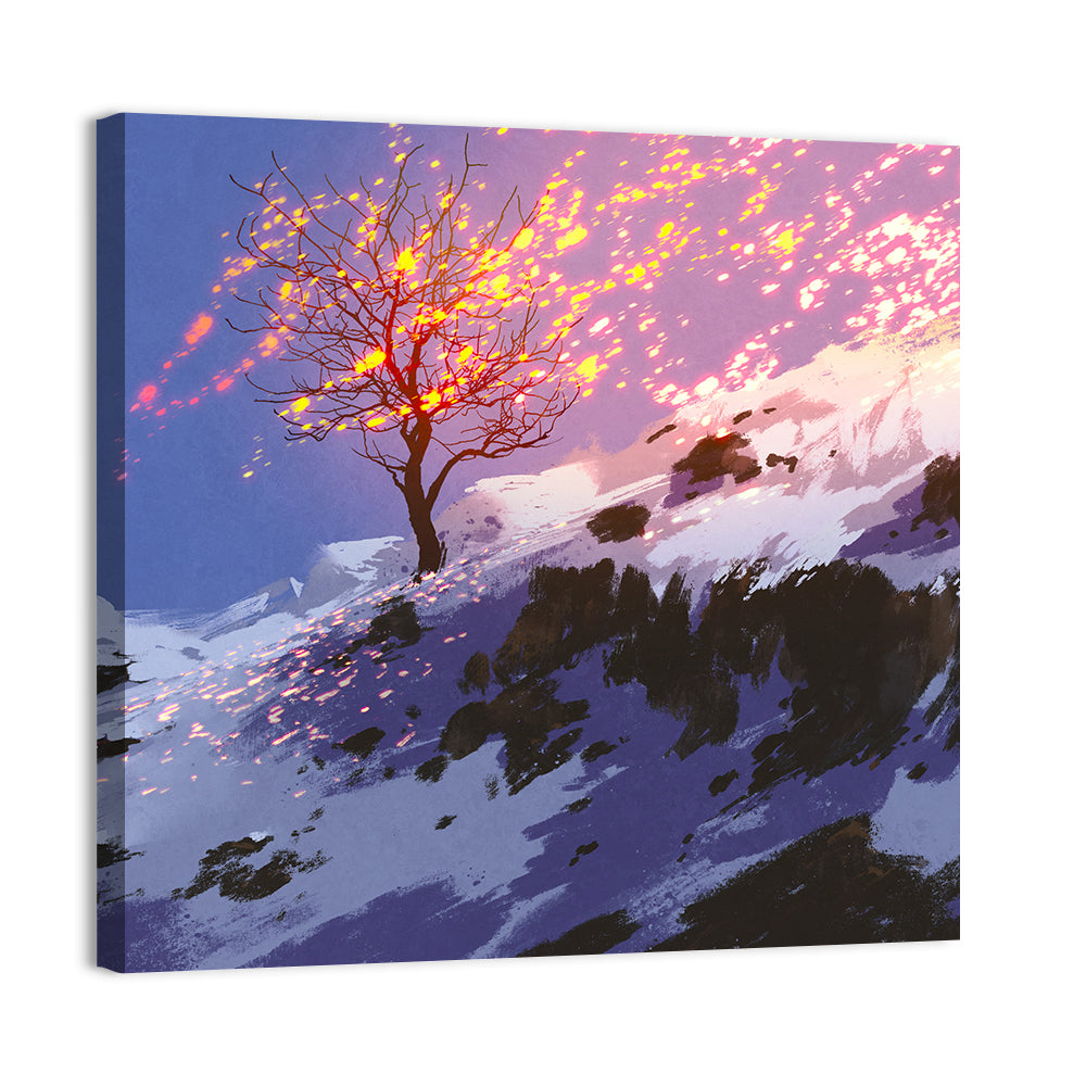 Bare Tree in Winter Wall Art, canvas print, square