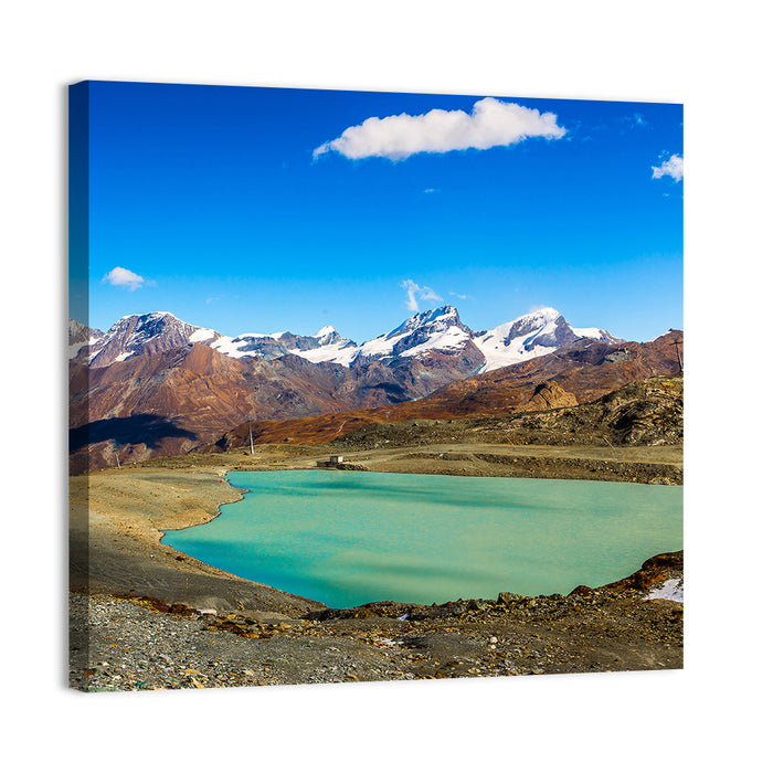Turquoise Alpine Lake, Switzerland Wall Art as a canvas print