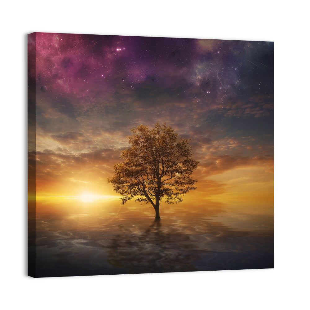 Surreal Tree In Lake Wall Art