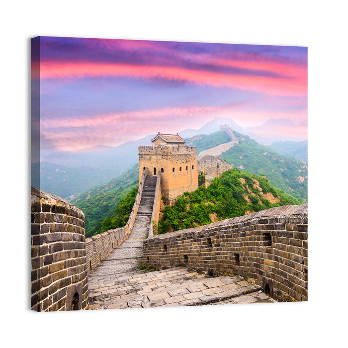 Great Wall at Dusk Wall Art as a canvas print