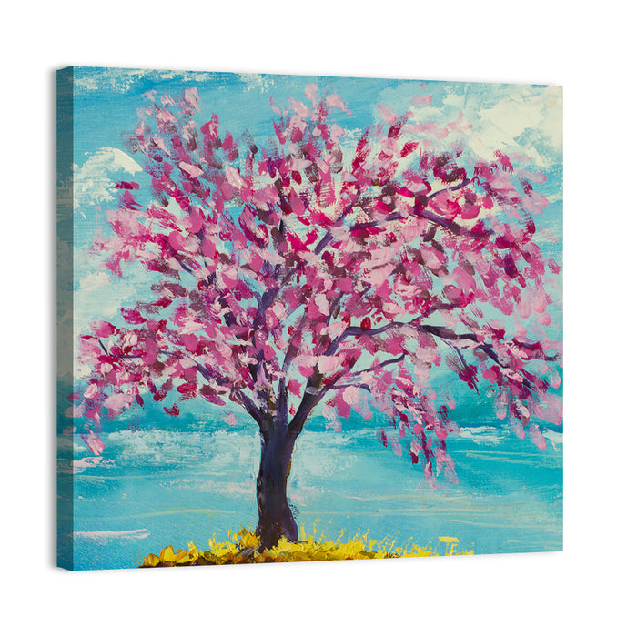 Sakura Island with Pink Blossoms Wall Art as a canvas print