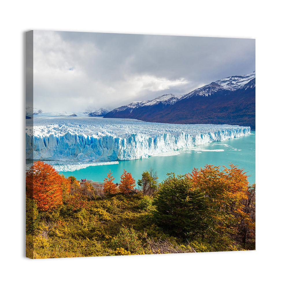 Perito Moreno Glacier, Autumn Wall Art, canvas print, square
