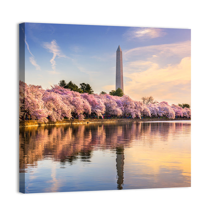 Washington Monument at Tidal Basin Wall Art as a canvas print