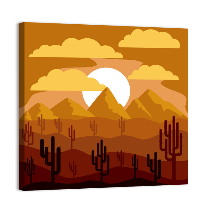 Layered Desert Sunset Wall Art as a canvas print
