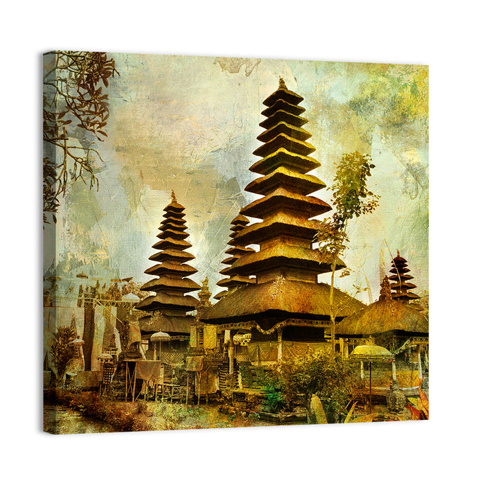 Pura Besakih Meru Towers Wall Art as a canvas print