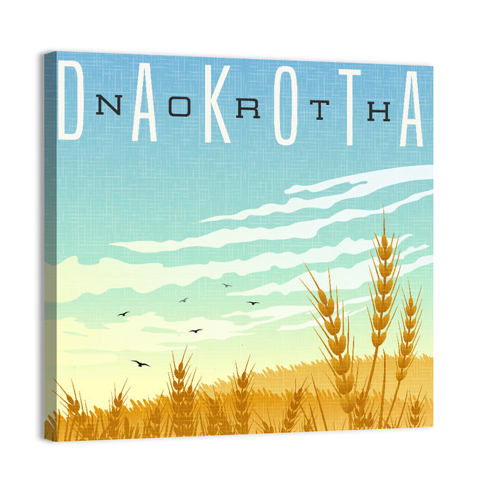 North Dakota Wheat Field Graphic Wall Art as a canvas print
