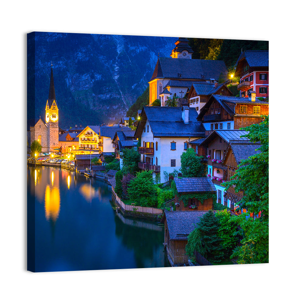 Hallstatt Village In Alps Wall Art