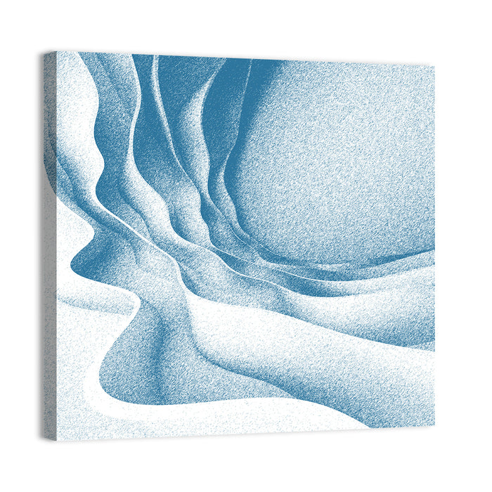 Blue Topographical Waves Wall Art as a canvas print