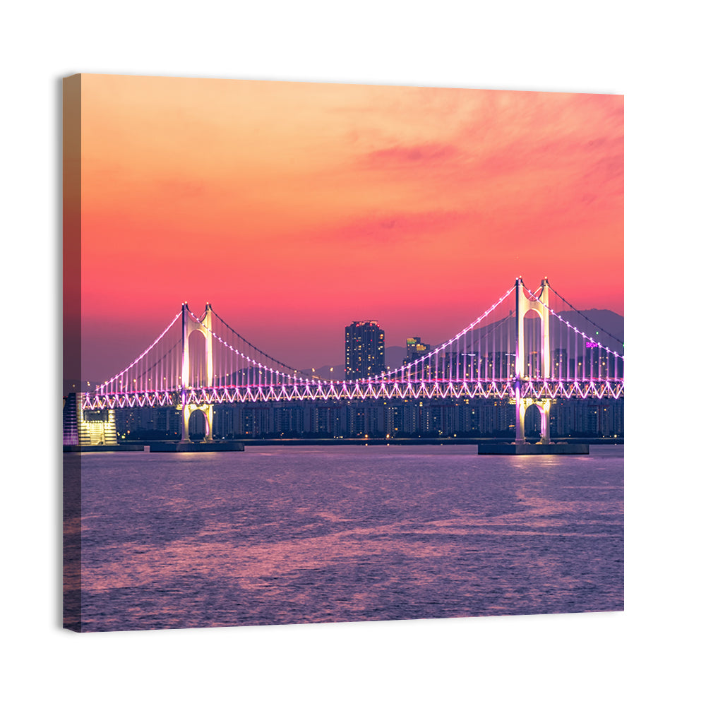 Gwangan Bridge At Night in Busan Wall Art