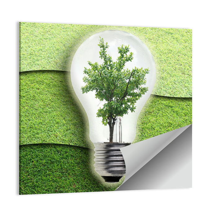 Light Bulb Tree Earth Concept Wall Art as a poster print