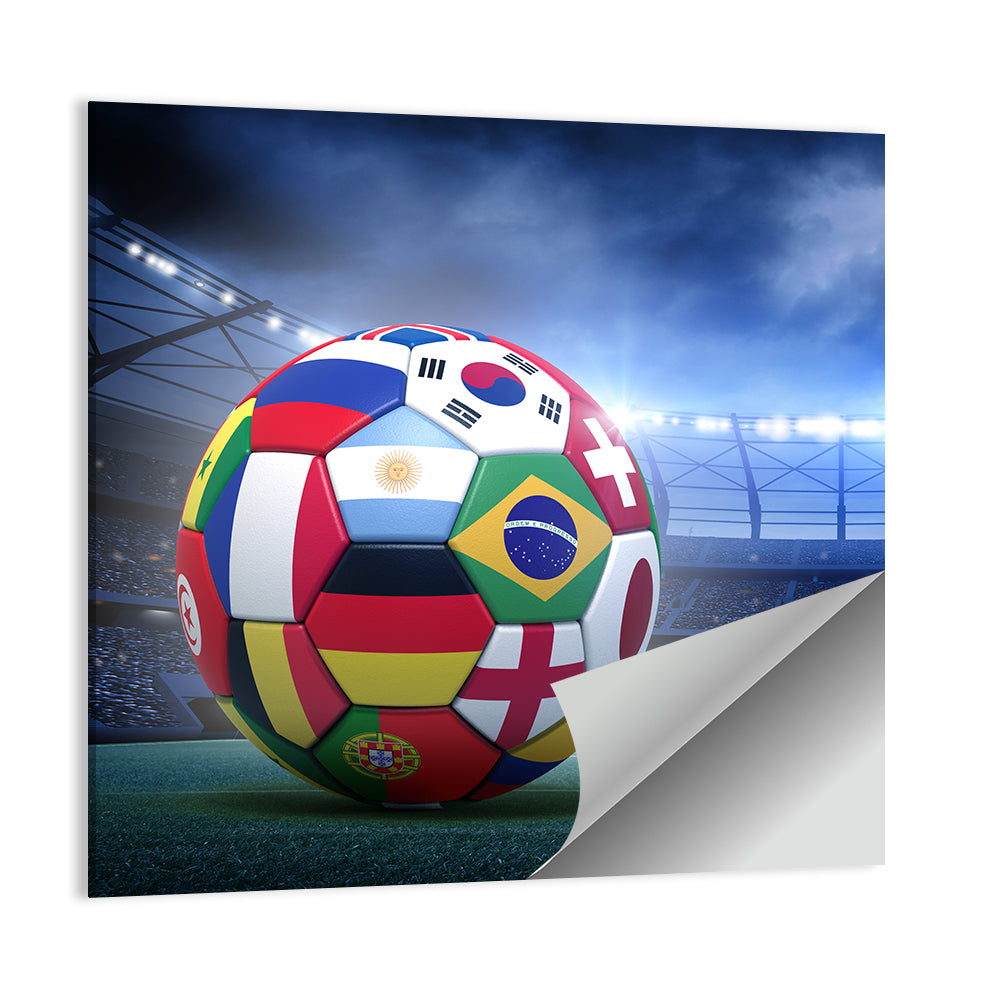 Soccer Ball In Stadium Wall Art