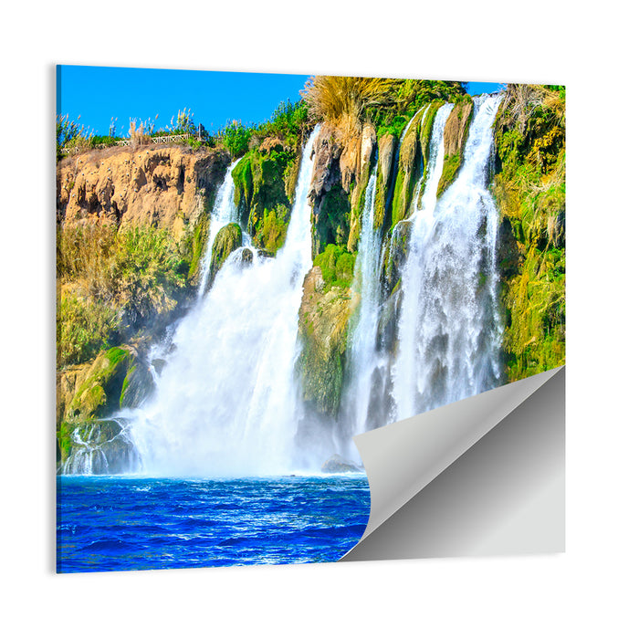 Duden Waterfalls Cliffside, Antalya Wall Art as a poster print