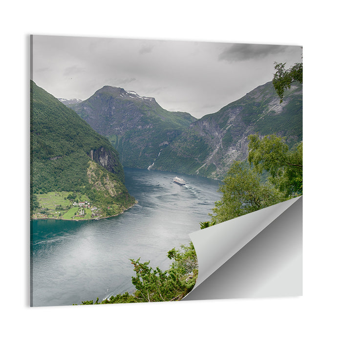 Geirangerfjord with Cruise Ship Wall Art as a poster print