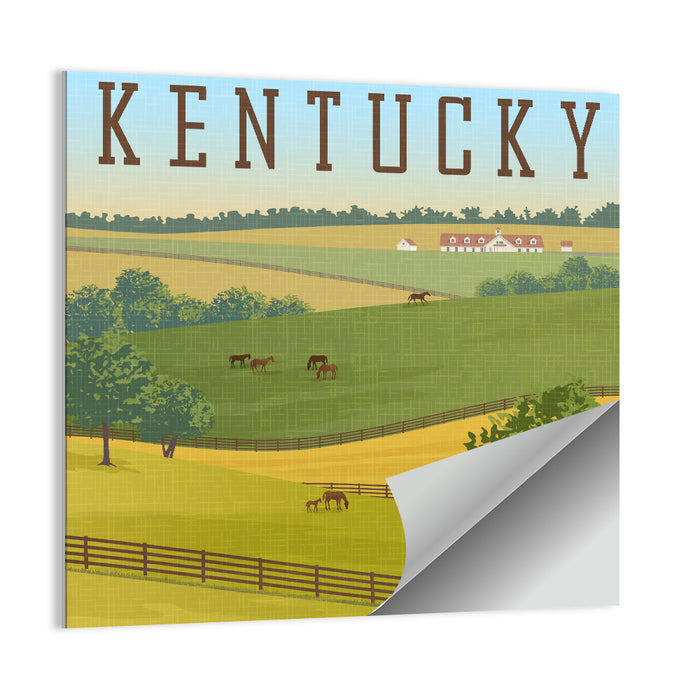 Kentucky Rolling Hills Illustration Wall Art as a poster print