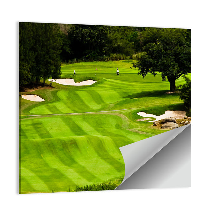 Sloping Golf Fairway with Bunkers Wall Art as a poster print