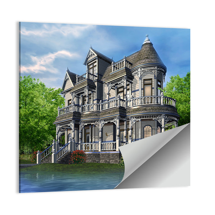 Lakeside Victorian House Wall Art as a poster print